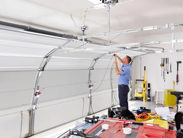 Garage door cable repair service by Branford Garage Door Repair in Branford