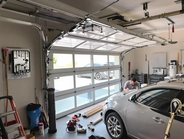 Garage door noise reduction service by Branford Garage Door Repair in Branford