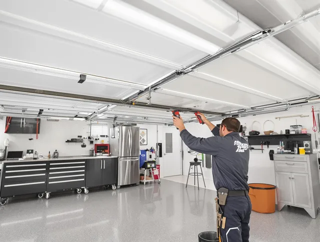Overhead garage door repair service by Branford Garage Door Repair in Branford