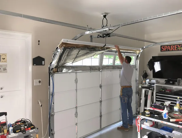 Garage door section replacement by Branford Garage Door Repair in Branford